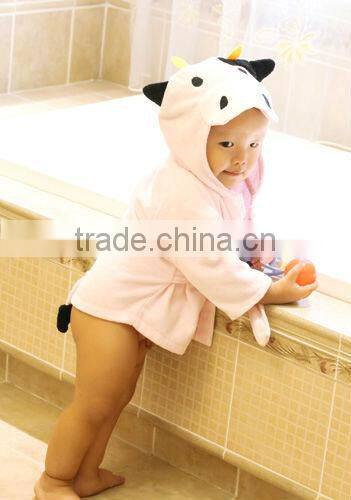 100% cotton breathable penguin design baby bath robe/kids bath robes