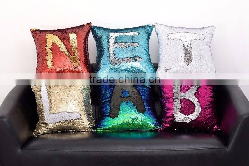 2017 Magic sequins Mermaid Pillow Cover /Reversible Sequin Fabric Color Changing Pillow