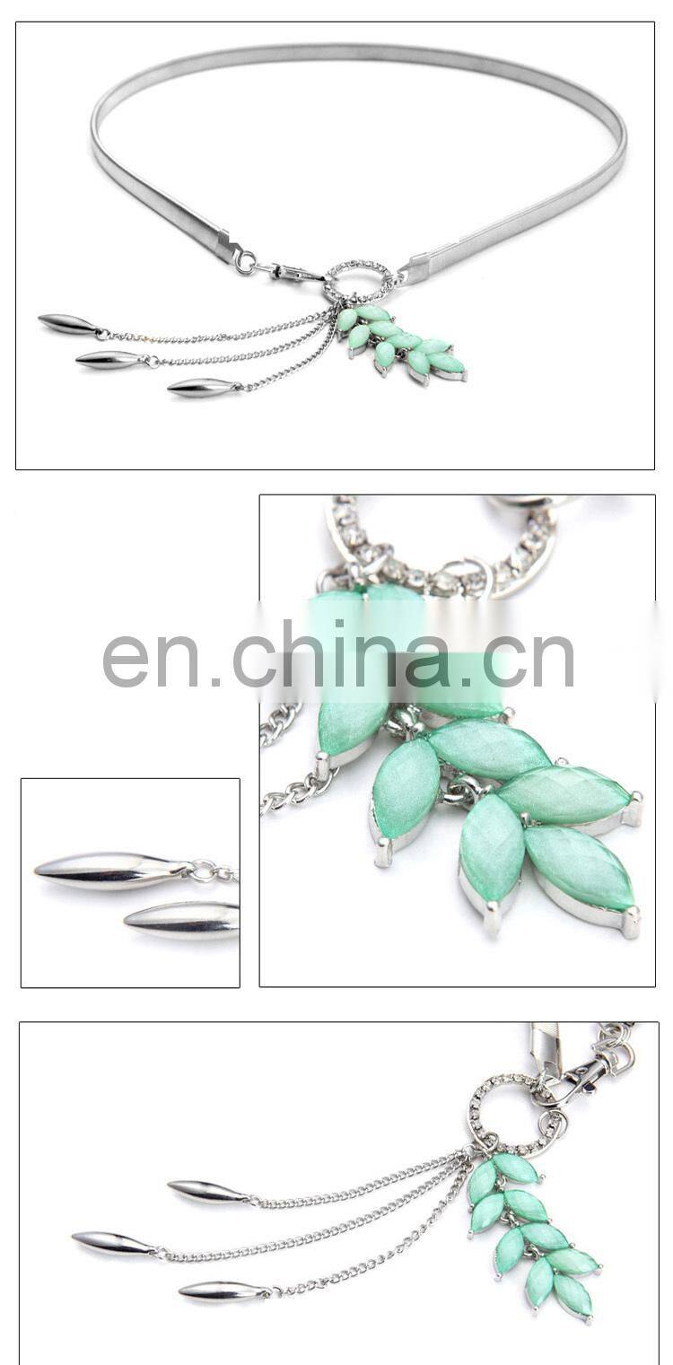 Fashion Lady Metal Waist Chain Pendant Leaf Skirt Waist Decorated Belt
