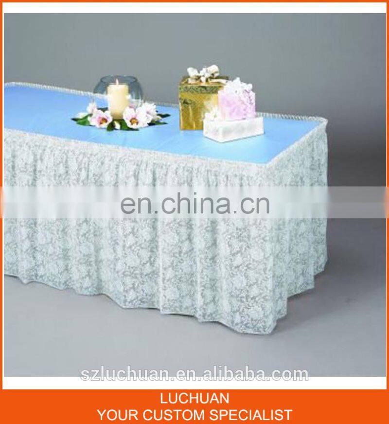 Fashion High Grade Transparent Lace Wedding Table Skirts Decoration