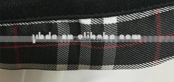 2017 LADY'S sport black polo t-shirt with black and white stripped collar