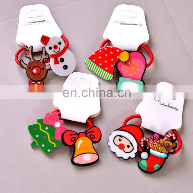 New fashion cute cartoon Snowman Deer Bell christmas hair rope