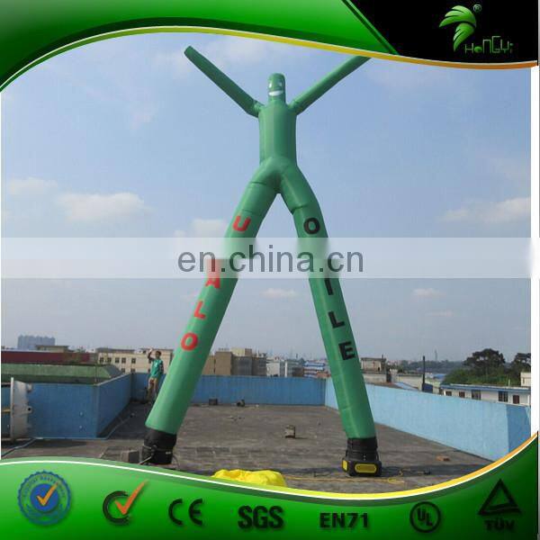 Draw People Attention Greeb Single Leg Giant Inflatable Sky Dancer For Advertising