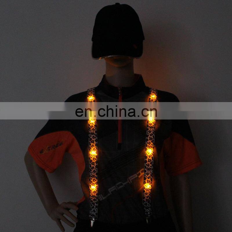 Hot sale led jeans suspenders Elastic kids Suspenders led flashing suspenders
