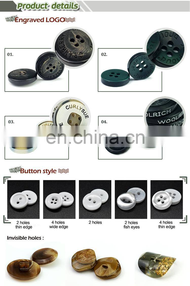 custom clear sewing resin garment plastic buttons on shirts