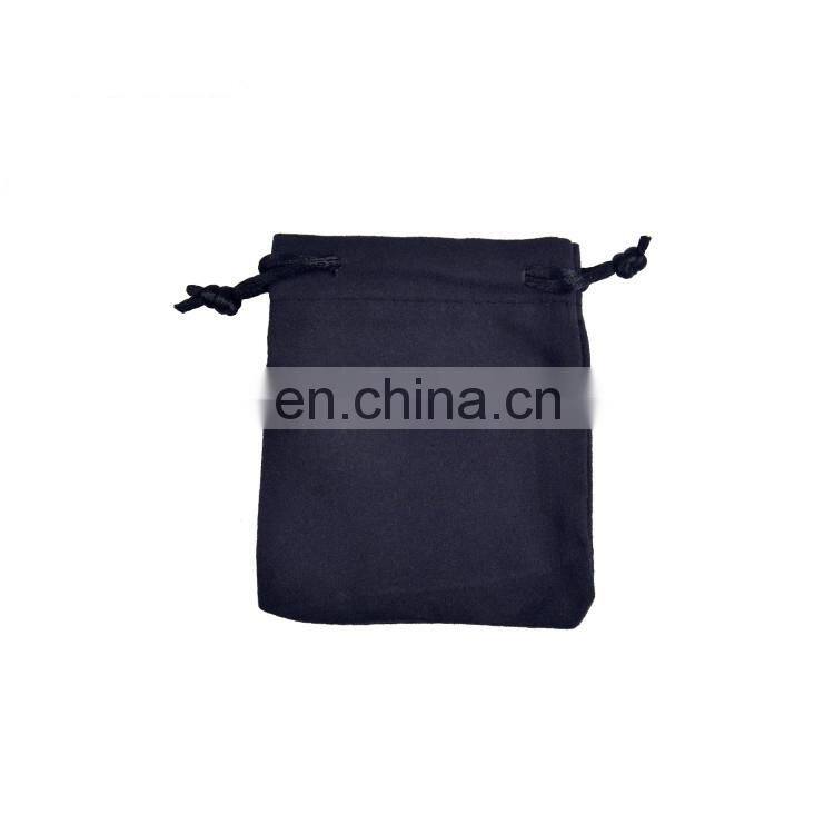 black embossing logo small pouch/velvet pouch/micro suede pouch