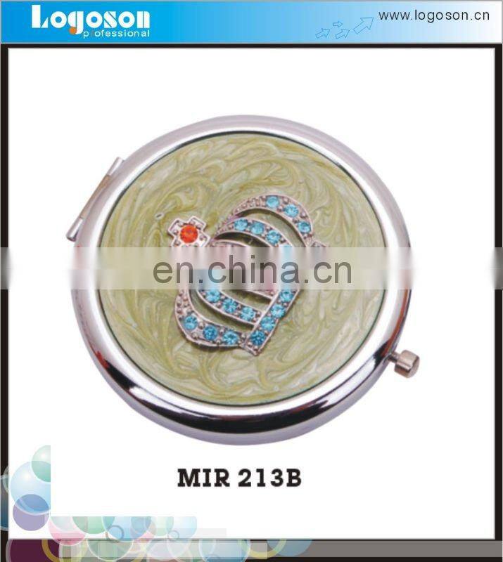Graceful and exquisite ladies compact metal pocket mirror