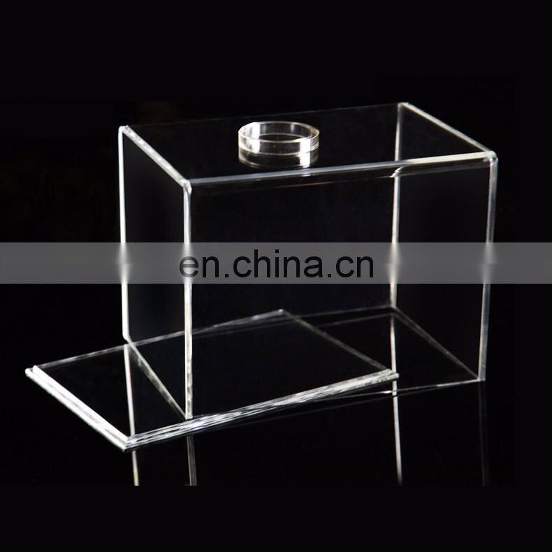 Clear Square plexiglass acrylic suggestion box, acrylic complaint box with Key and Lock