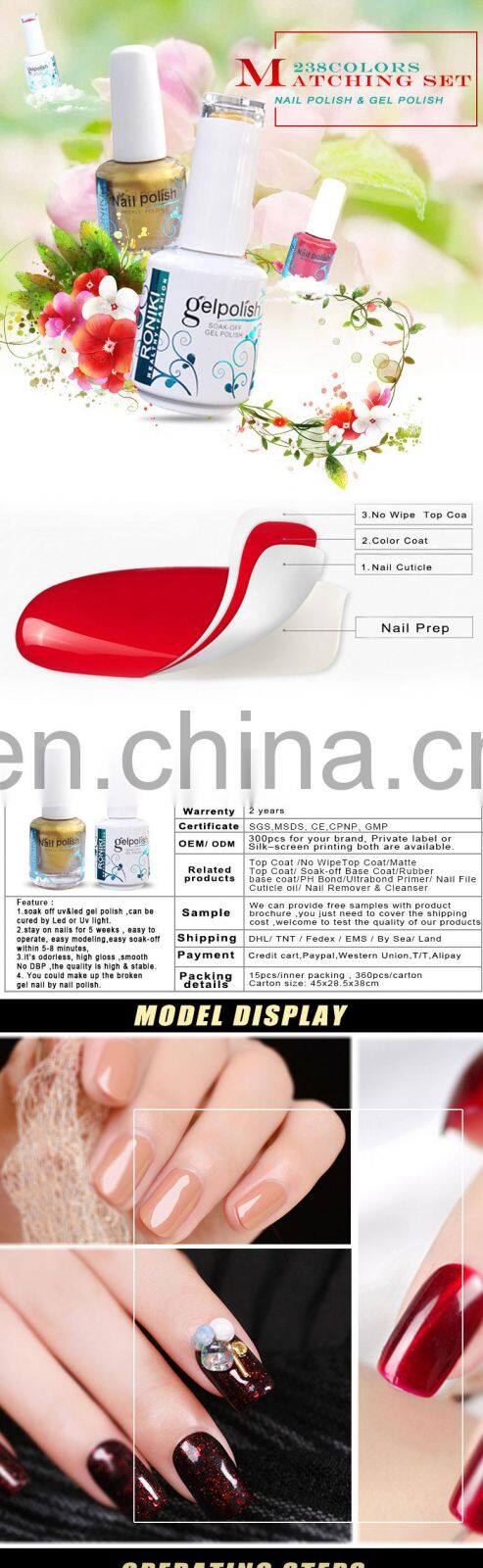 RONIKI Nail Set Fashion Sexy Soak Off Uv Perfect Match Gel for Acrylic Ladies Favoritate 156 Colors