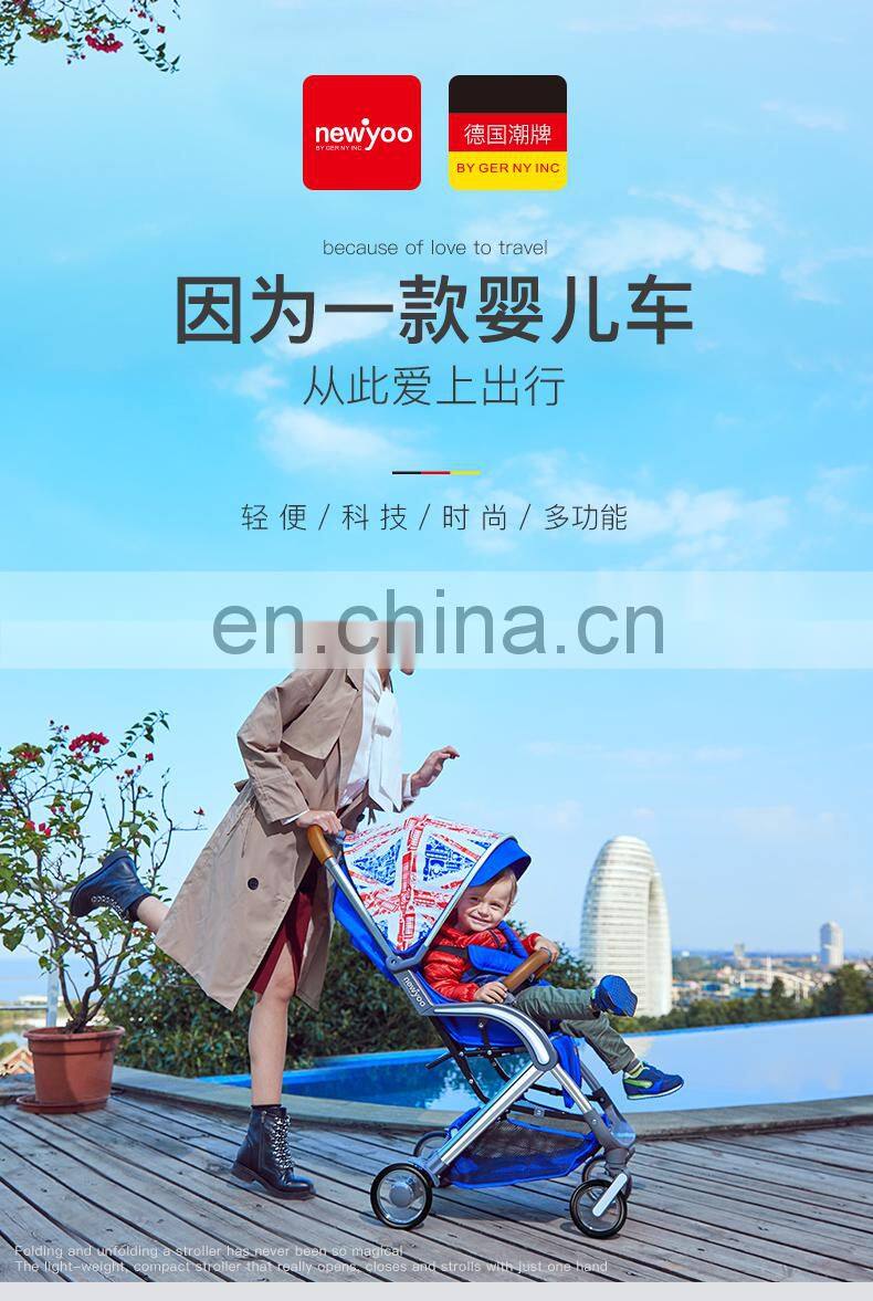 Portable Light weight Baby Stroller Export To Poland With PU leather handrail