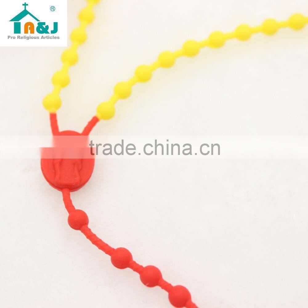 Silicon rubber rosary necklace