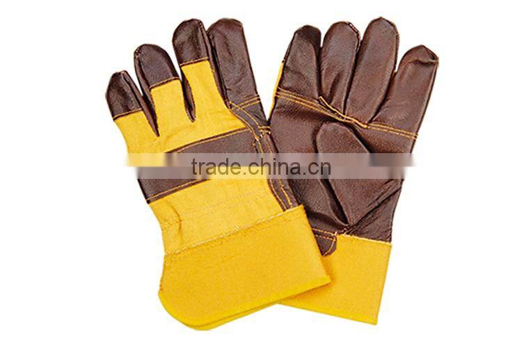 Factory Supply Industrial Safety Gloves Faux Leather Gloves LG024