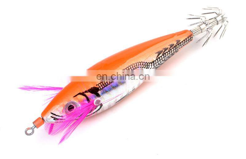 7cm 11.5g Luminous Glow In Dark Fishing Lures Hard Squid Wood Shrimp Bait