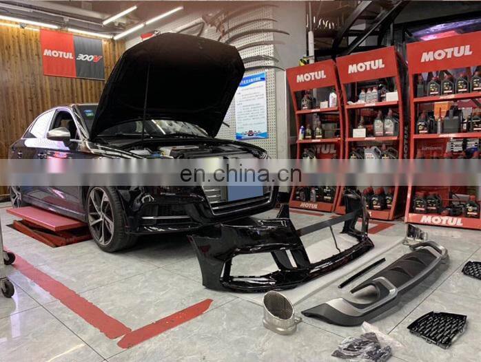 Runde Top Quality For 2017-2019 Audi A3 S3 Upgrade RS3 Front Bumper Front Grille Body Kit