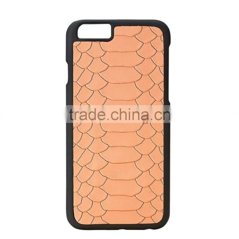 Hot Sale Genuine Embossed Python Leather Carrying Case Hard Shell Case Mat Mobile Phone for iPhone 6/6s Plus