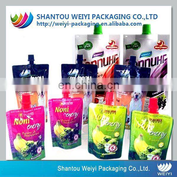 customized biodegradable reusable stand up spout pouch bag for yogurt