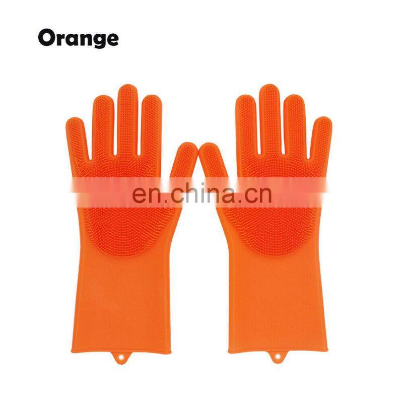 Dishwashing GloveR Magic Silicone Scrubber Rubber Cleaning GloveRs For Kitchen Pet