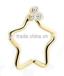 Star GEM 316L surgical steel Tragus cartilage Daith Body Piercing Jewelry