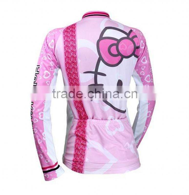 New 2015 cycling jersey full zipper Sublimated women long sleeve cycling jersey