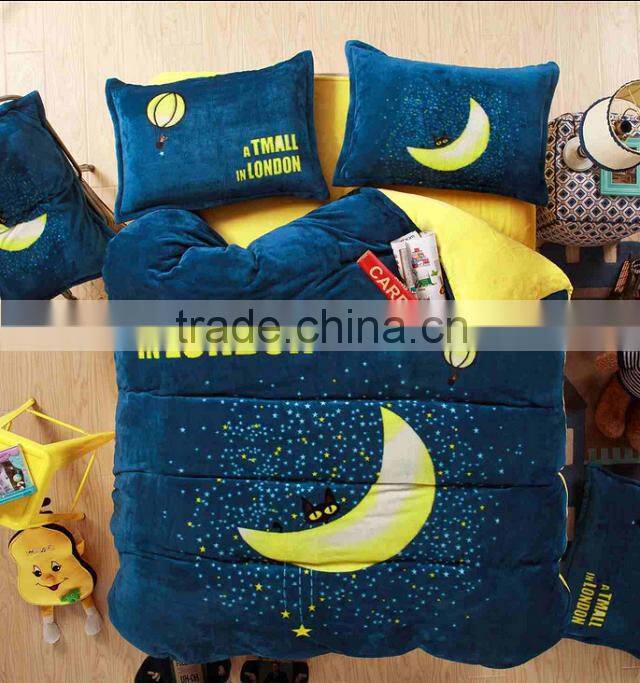 polyester kid designs bed sheet fabrics