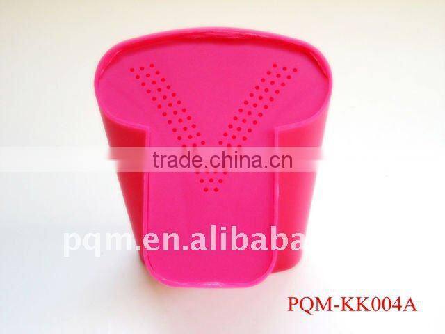 Durable stainless steel pink kitchen knife set with plastic block 004A