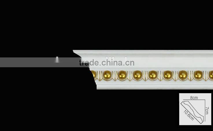European style factory design golden drawing pu cornice moulding