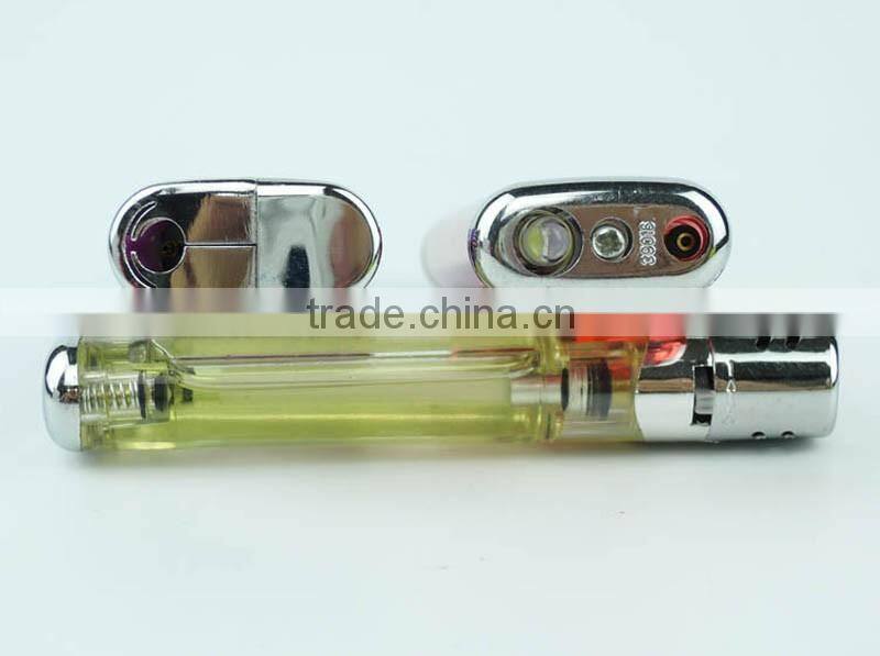 child safety frosted electronic gas refillable led torch lighter with ISO9994