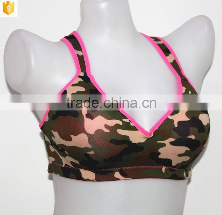 High quallity camouflage color sport bra,sexy women bra