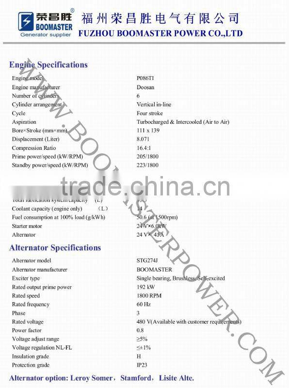 228kva china daewoo diesel generators electric bikes for sale