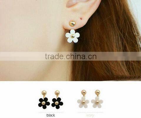 Small Flower white black desiger hot sale Bohemia dangle earring design jewelry Exaggerated Brand Drop earrings women