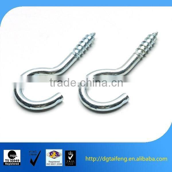 carbon steel wood screw hook with zinc coated