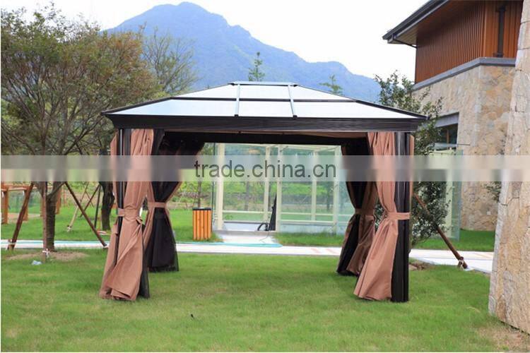 Four Corners Gazebo Garden With Mosquito Nets PVC Plastic Hardtop Polycarbonate Gazebo