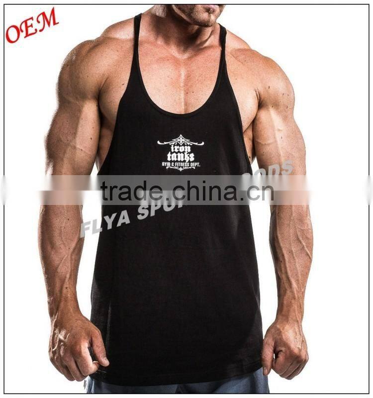 high quality wholesale custom printed stringer gym vests for men