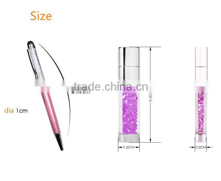 colorful crystal ball pen and crystal usb flash drive gift set