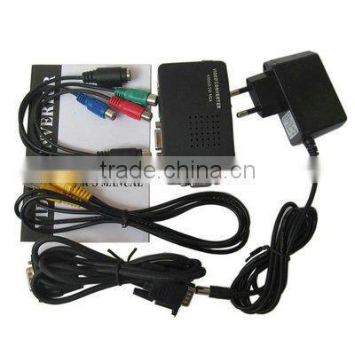 Black High resolution Video and S-Video to VGA Converter