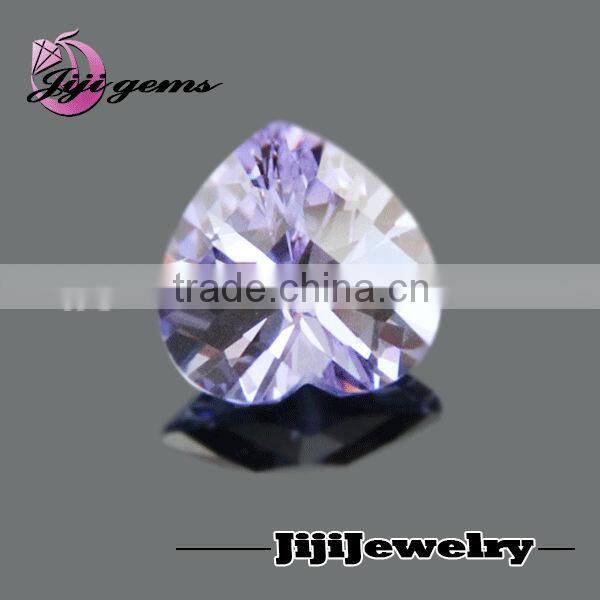 lavender loose cz cubic zircon heart gemstone pendants