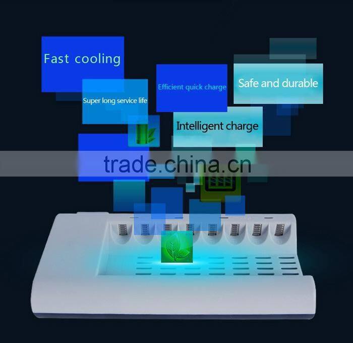 C808W C808 8 Slots Slot Light Indicator Over-current Temperature Battery Charger for AA / AAA NiCd NiMh Batteries Battery