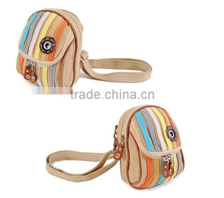 2016 china supplier cute mini satchel canvas waist bag waterproof waist bag portable shoulder waist bag