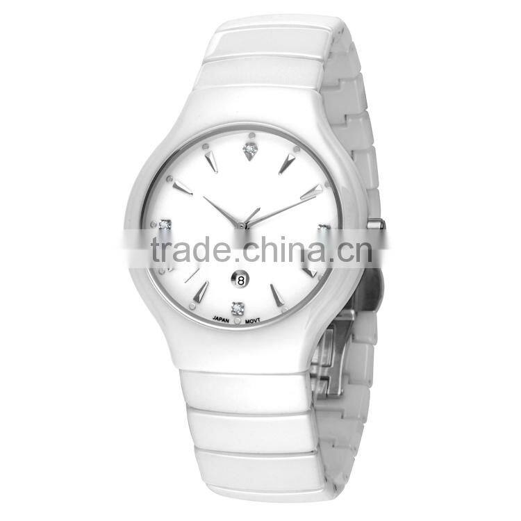 PVD Rosegold/Silver ceramic case crystal diamond and ceramic band women crystal sapphire ceramic watch brands