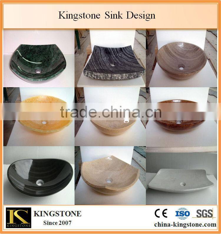KSS097 Beige Marble Stone Bathroom Corner sink