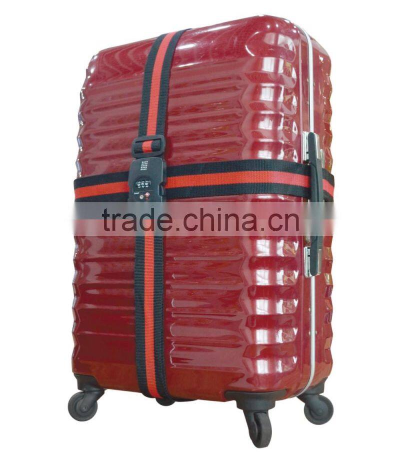 Hot Sale Airplane Custom Travel suitcase safety Lockable PP/Polyester belt Lock Luggage tsa strap