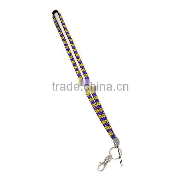 Tiger face gold clear crystal accented keychian