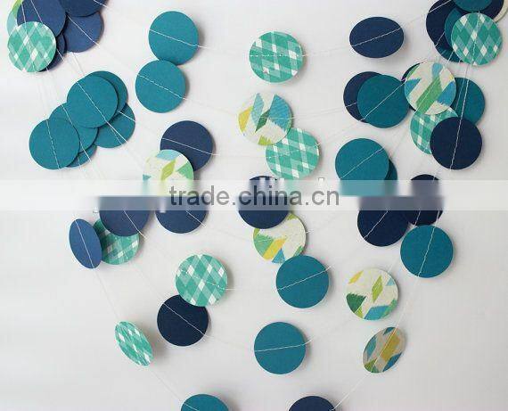 HOT!purple circle paper garland for home baby show decorations