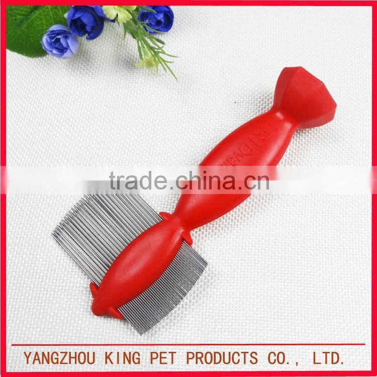 Pet plastic dog comb grooming tool metal lice comb
