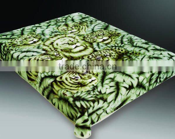 100% polyester print animal raschel blanket