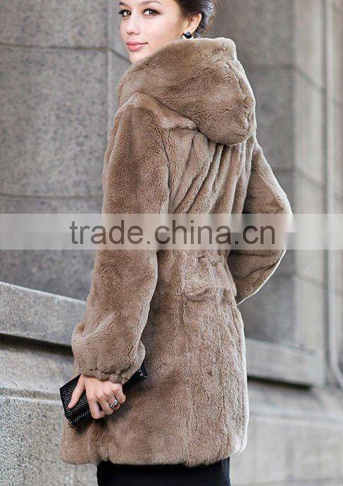 fashionable rex rabbit fur coat