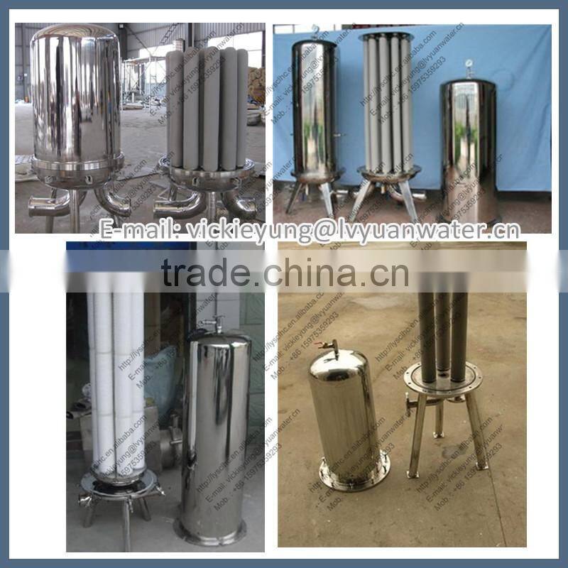 SS304 316 polished material 10 20 30 40 inch micro stainless steel filter housing with pressure meter