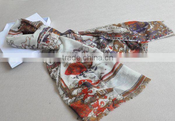 new products 2014 fashion digital print 100% cashmere pashmina scarfs