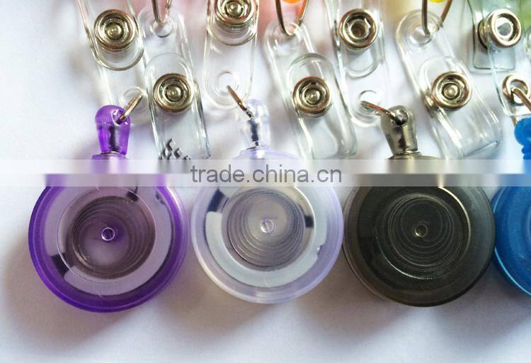 plastic id card holder retractable badge reels alligator clip