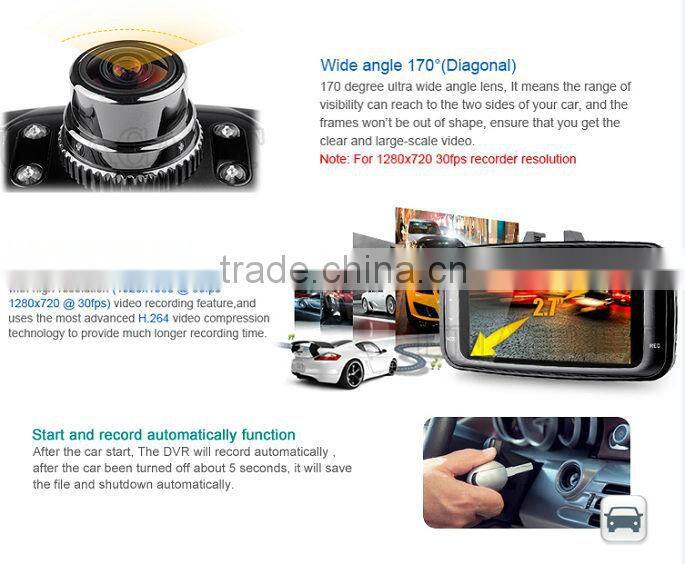 Ambarella 170 degree ultra-wide angle lens 1080P FULL HD GPS Car DVR